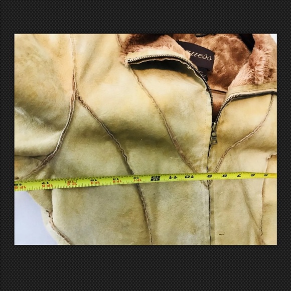 GUESS Jacket Womens Sz M Suede Leather Tan - Picture 4 of 8
